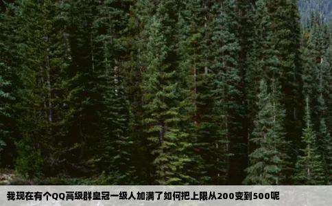 我现在有个QQ高级群皇冠一级人加满了如何把上限从200变到500呢