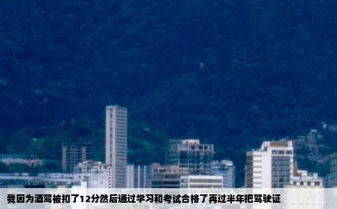 我因为酒驾被扣了12分然后通过学习和考试合格了再过半年把驾驶证