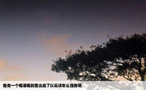 我有一个喝酒喝到胃出血了以后该怎么保养呢