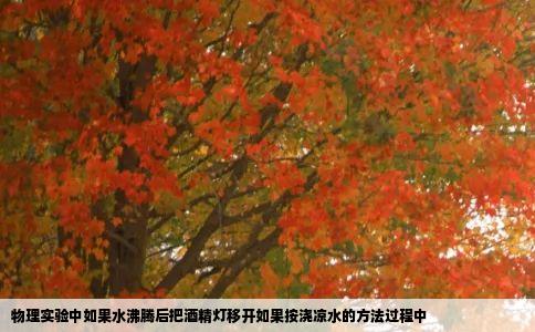 物理实验中如果水沸腾后把酒精灯移开如果按浇凉水的方法过程中