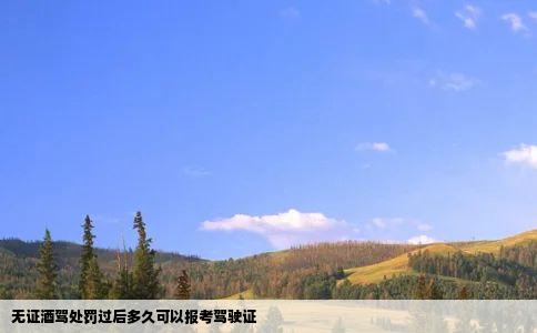 无证酒驾处罚过后多久可以报考驾驶证