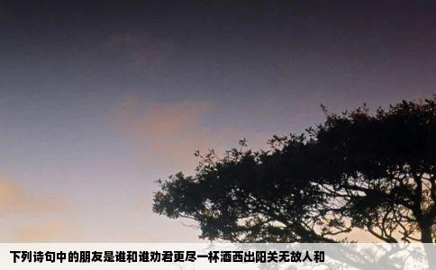 下列诗句中的朋友是谁和谁劝君更尽一杯酒西出阳关无故人和