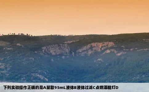 下列实验操作正确的是A量取95mL液体B液体过滤C点燃酒精灯D