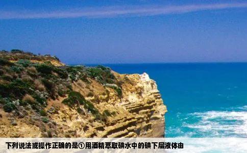 下列说法或操作正确的是①用酒精萃取碘水中的碘下层液体由