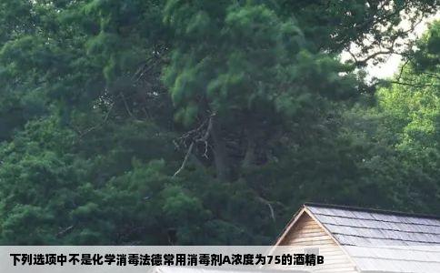 下列选项中不是化学消毒法德常用消毒剂A浓度为75的酒精B