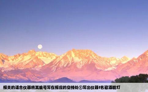 相关的适合仪器将其编号写在相应的空格处①写出仪器f名称酒精灯