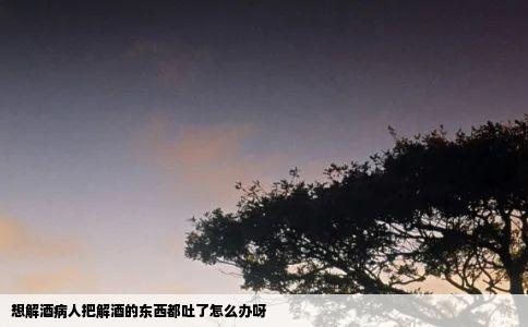 想解酒病人把解酒的东西都吐了怎么办呀