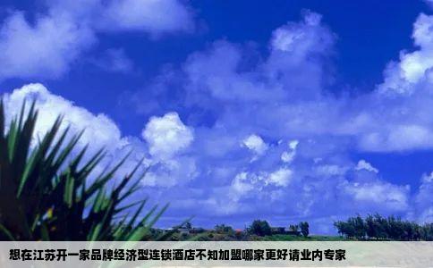 想在江苏开一家品牌经济型连锁酒店不知加盟哪家更好请业内专家