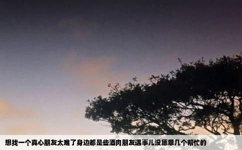 想找一个真心朋友太难了身边都是些酒肉朋友遇事儿没愿意几个帮忙的