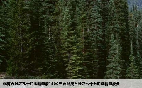 现有百分之九十的酒精溶液1500克要配成百分之七十五的酒精溶液要