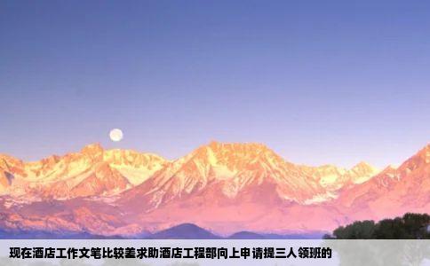 现在酒店工作文笔比较差求助酒店工程部向上申请提三人领班的