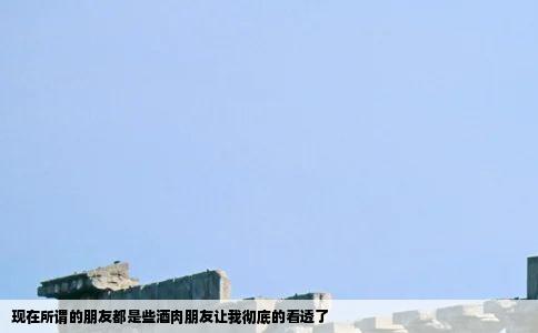 现在所谓的朋友都是些酒肉朋友让我彻底的看透了