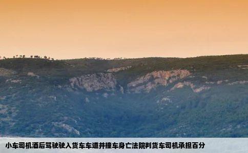 小车司机酒后驾驶驶入货车车道并撞车身亡法院判货车司机承担百分