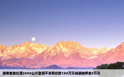 销售粮食白酒3000公斤取得不含税价款100万元包装物押金5万元