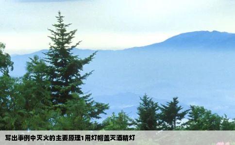 写出事例中灭火的主要原理1用灯帽盖灭酒精灯