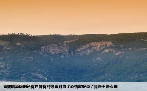 喜欢喝酒吸烟还有自残有时候看到血了心情就好点了我是不是心理