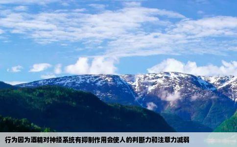 行为因为酒精对神经系统有抑制作用会使人的判断力和注意力减弱