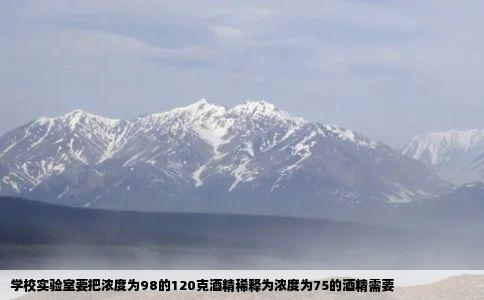 学校实验室要把浓度为98的120克酒精稀释为浓度为75的酒精需要