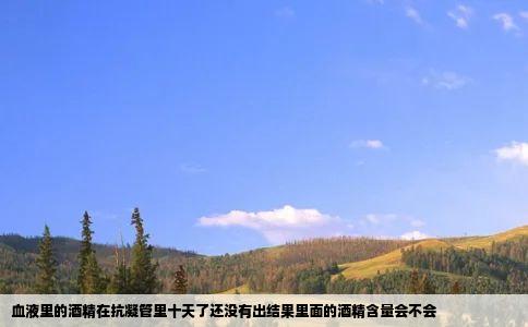 血液里的酒精在抗凝管里十天了还没有出结果里面的酒精含量会不会