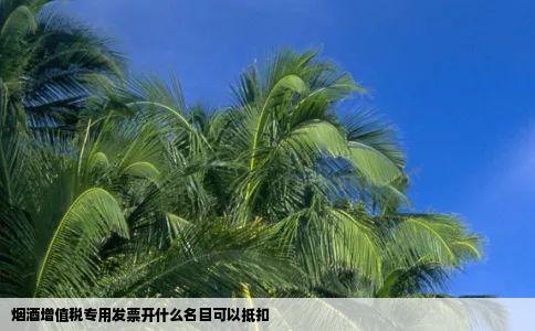 烟酒增值税专用发票开什么名目可以抵扣