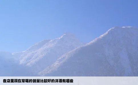夜店里现在常喝的销量比较好的洋酒有哪些