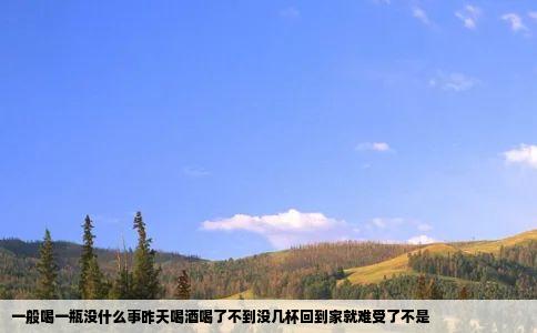 一般喝一瓶没什么事昨天喝酒喝了不到没几杯回到家就难受了不是