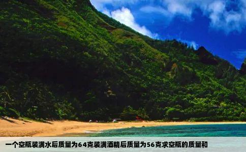 一个空瓶装满水后质量为64克装满酒精后质量为56克求空瓶的质量和