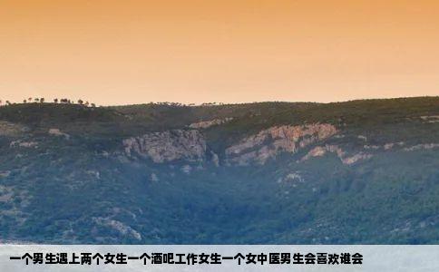一个男生遇上两个女生一个酒吧工作女生一个女中医男生会喜欢谁会