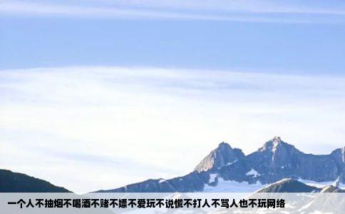 一个人不抽烟不喝酒不赌不嫖不爱玩不说慌不打人不骂人也不玩网络