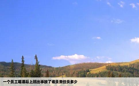 一个员工喝酒后上班出事故了谁负责任负多少