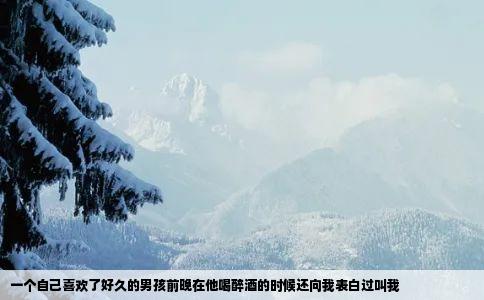 一个自己喜欢了好久的男孩前晚在他喝醉酒的时候还向我表白过叫我