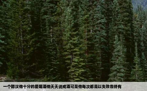 一个醉汉他十分的爱喝酒他天天说戒酒可是他每次都是以失败告终有