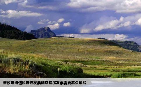 营改增增值税普通发票酒店客房发票需要怎么填写