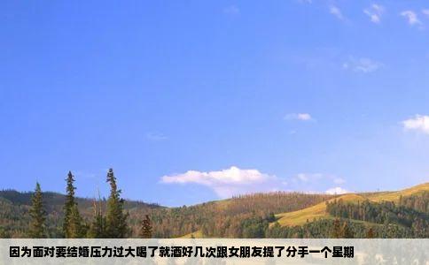 因为面对要结婚压力过大喝了就酒好几次跟女朋友提了分手一个星期