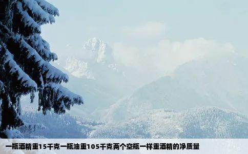 一瓶酒精重15千克一瓶油重105千克两个空瓶一样重酒精的净质量