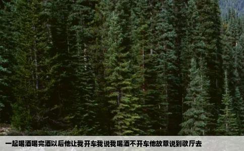 一起喝酒喝完酒以后他让我开车我说我喝酒不开车他故意说到歌厅去