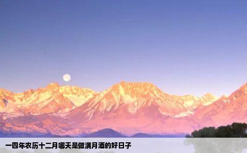 一四年农历十二月哪天是做满月酒的好日子