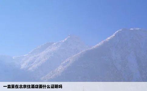 一直呆在北京住酒店要什么证明吗