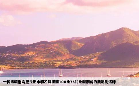 一种酒精消毒液是把水和乙醇按照100比75的比配制成的要配制这种