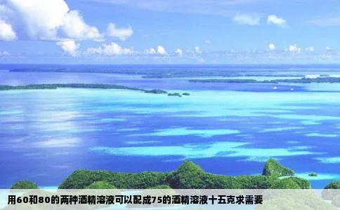 用60和80的两种酒精溶液可以配成75的酒精溶液十五克求需要