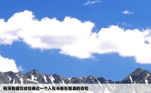 有没有哪句诗句表达一个人在半夜在喝酒的诗句