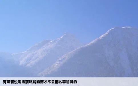 有没有说喝酒前吃解酒药才不会那么容易醉的