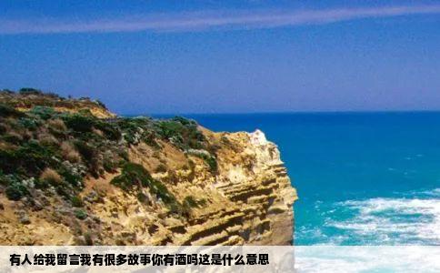 有人给我留言我有很多故事你有酒吗这是什么意思