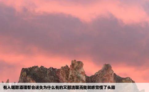 有人喝醉酒理智会迷失为什么有的又那清醒而我就感觉怪了头脑