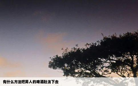 有什么方法把男人的啤酒肚消下去