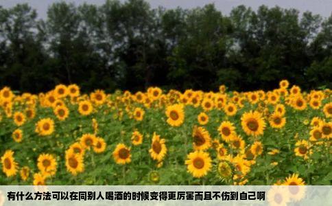 有什么方法可以在同别人喝酒的时候变得更厉害而且不伤到自己啊