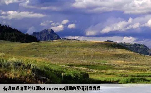有谁知道法国的红酒lehrerwine哪里的买得到急急急