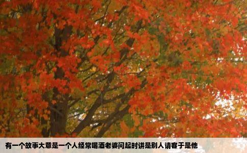 有一个故事大意是一个人经常喝酒老婆问起时讲是别人请客于是他