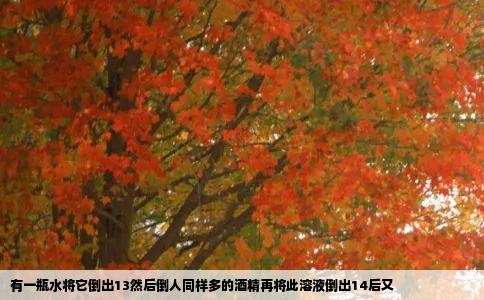 有一瓶水将它倒出13然后倒人同样多的酒精再将此溶液倒出14后又