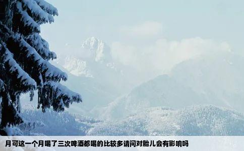 月可这一个月喝了三次啤酒都喝的比较多请问对胎儿会有影响吗